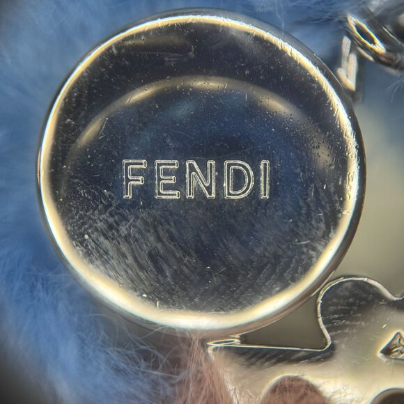 Fendi Roma Mink Fur & Leather Karlito Keychain Bag Charm - Picture 7 of 8